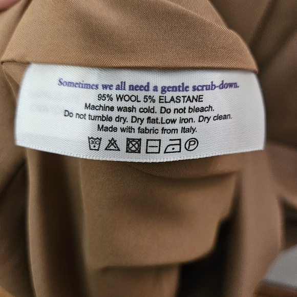 MM Lafleur Size 8 New With Tags The Cynthia Dress Washable Wool Twill in Camel - Picture 6 of 8